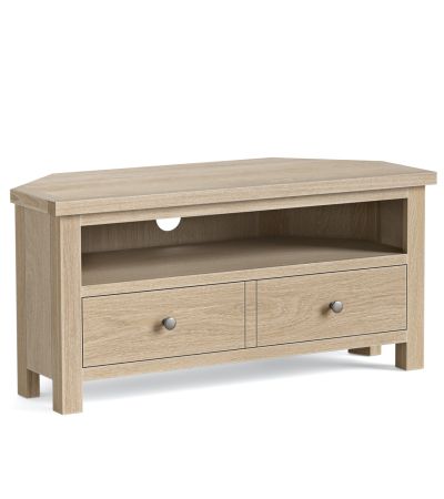 Modern Country Oak White Wash Corner TV Unit by Corndell/Global Home Group | Style Our Home
