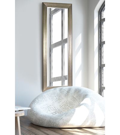 Selene Silver Detailed Tall Mirror With Bevelled Mirror Glass 