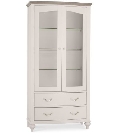 Montreux Soft Grey & Washed Oak Display Cabinet - Style Our Home