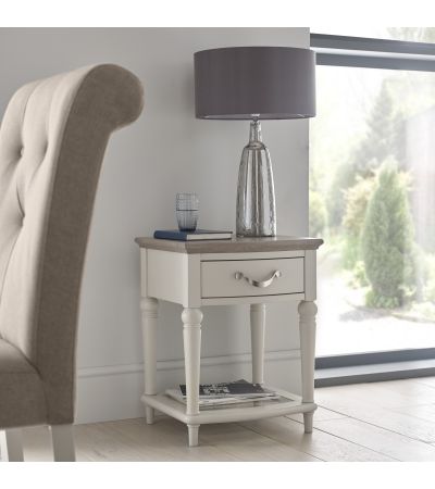 Montreux Soft Grey & Washed Oak Lamp Table - Style Our Home