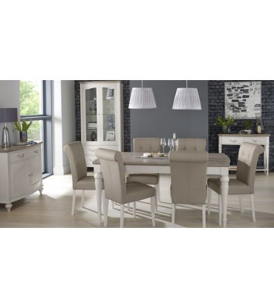 Montreux Washed Oak & Soft Grey 6-8 Extension Dining Set - Style Our Home