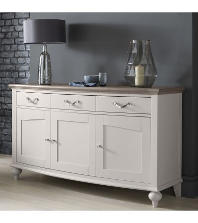 Montreux Soft Grey & Washed Oak Wide Sideboard - Style Our Home