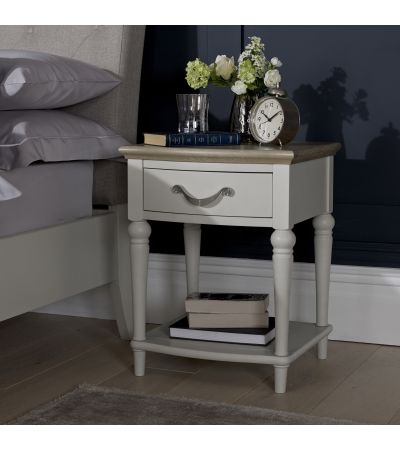 Montreux Grey Washed Oak & Soft Grey 1 Drawer Nightstand - Style Our Home