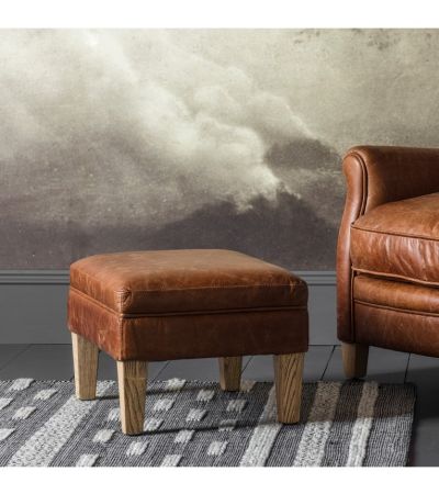 Mr. Paddington Stool - Vintage Brown Leather - Style Our Home