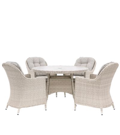 Beckley Stone 4 Seater Round Dining Set