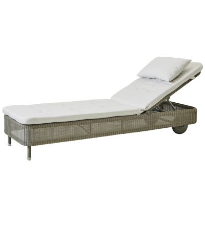 Presley Taupe Sunbed - White Natté by Cane-line | Style Our home