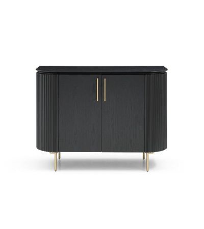 Lantine 2 Door Cabinet - Matte Black Oak by Tommy Franks | Style Our Home