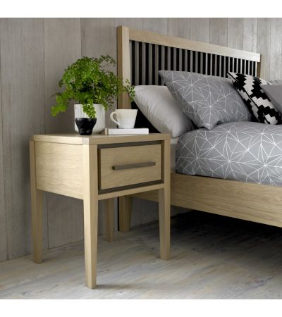Bentley Designs Rimini Aged & Weathered Oak 1 Drawer Nightstand  