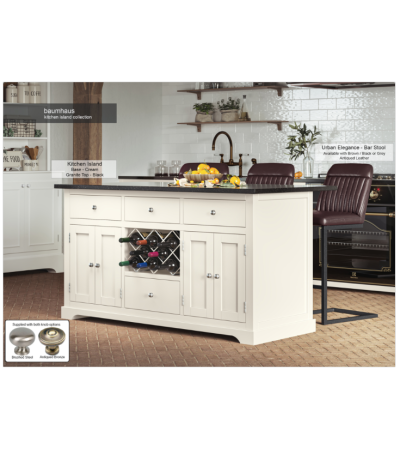 Cream Kitchen Island With Black Granite Worktop By Baumhaus Furniture | Style Our Home