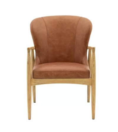 Armona Antique Brown Leather Armchair