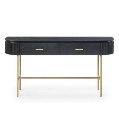 Lantine Console Table - Black Oak & Brass | Style Our Home