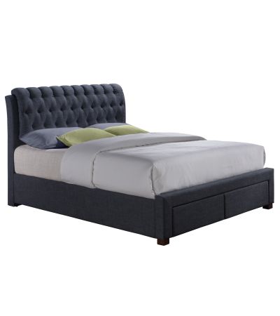 Valentino Two Drawer Charcoal 4'6 King Bed