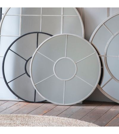 Valence White Round Mirror