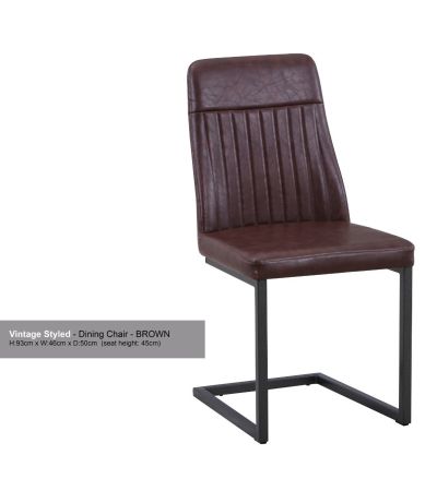 Antiqued Brown Leather Dining Chair (Pack of Two) | Style Our Home