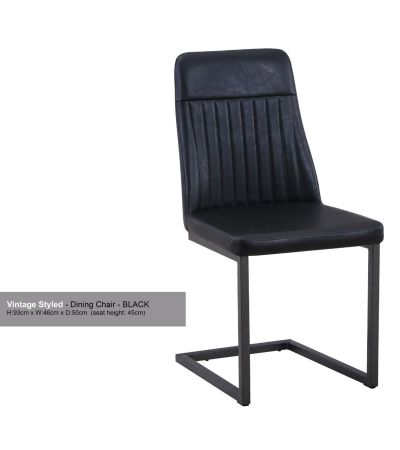 Antiqued Black Leather Dining Chair (Pack of Two) | Style Our Home