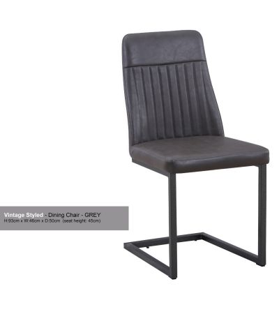 Antiqued Grey Leather Dining Chair (Pack of Two) | Style Our Home