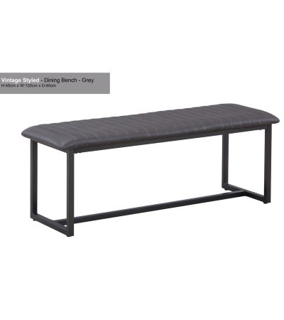 Antiqued Grey Leather Dining Bench | Style Our Home