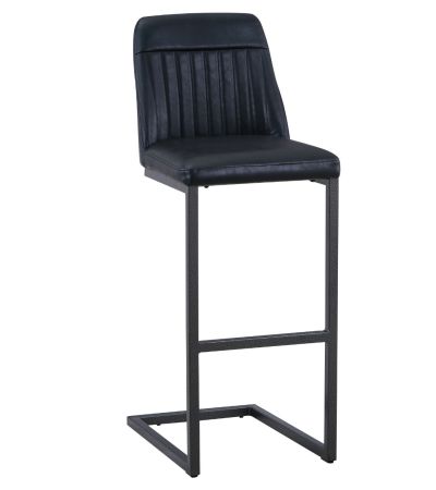 Vintage Black Leather Bar Stool by Baumhaus | Style Our Home