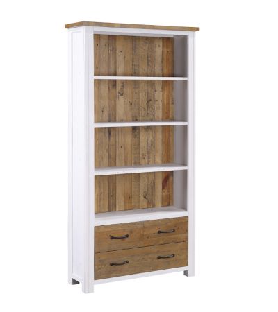 Splash of White - Large Open Bookcase with Drawers by Baumhaus | Style Our Home