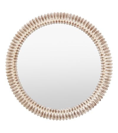 Emery Whitewash Round Mirror by Gallery Living | Style Our Home