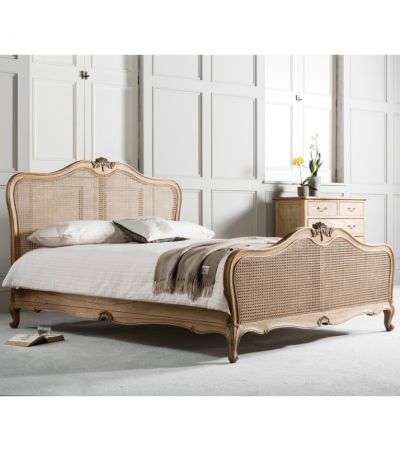 Chic Weathered 6ft Kingsize Bed (Cane)