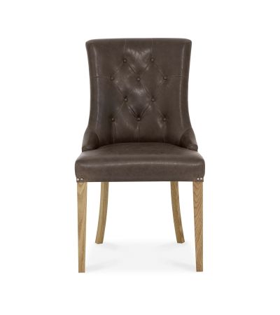 Westbury Expresso Rustic Oak Upholstered Arm Chair - Style Our Home