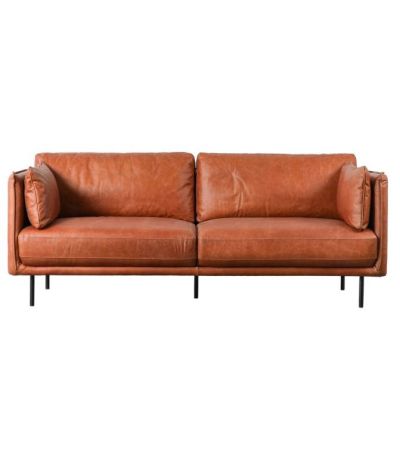 Ludlow Brown Leather Sofa by Hudson Living | Style Our Home