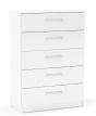 Lynx White 5 Drawer Chest
