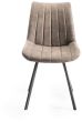 Fontana - Tan Faux Suede Fabric Chairs with Grey Hand Brushing on Black Powder Coated Legs (Pair) from Style Our Home