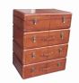 Campaign Leather Collection Brass Dresser with Drawers - Cognac | Style Our Home