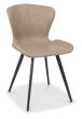 Garcia - Stone Vintage Faux Leather Chair with Black Legs (Pair) by Bentley Designs | Style Our Home