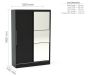 Lynx Black 2 Door Sliding Wardrobe