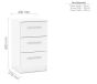 Lynx White 3 Drawer Bedside