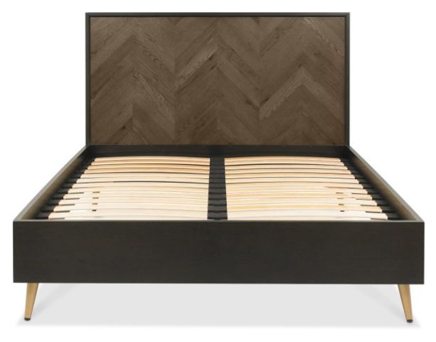 Sienna Fumed Oak & Peppercorn Panel Bedstead 150cm King by Bentley Designs | Style Our Home