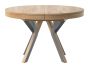 Rondo Extendable Round Dining Table with Grey Legs - Country Oak
