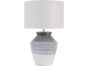 Skyline Grey and Blue Ceramic Table Lamp with Shade By Libra | Style Our Home