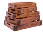 Set of 5 Vintage Wooden Serving Trays - Champagne