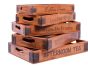 Set of 5 Vintage Wooden Serving Trays - Delicious