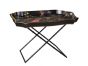Black Lyre Bird Design Tray on Stand