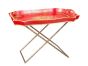 Red Floral Design Tray on Stand