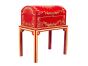 Red Floral Design Dome Box on Stand