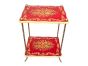 Red Floral Design 2 Tier Table