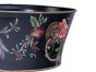 Black Lyre Bird Design Round Bowl with Handles