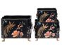 Black Lyre Bird Design Nest of 3 Boxes