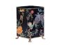 Black Lyre Bird Design Bin with Handles and Feet