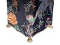 Black Lyre Bird Design Bin with Handles and Feet