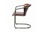 Industrial Metal Frame Chair with Leather Bucket Seat