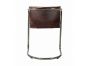 Industrial Metal Frame Chair with Leather Bucket Seat