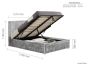 Hannover 4' Small Double Ottoman Bed in Steel Crushed Velvet