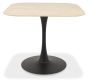 Carter Beige Sintered Stone Square Bistro Table with Black Base